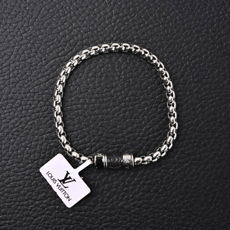 Louis Vuitton Monogram Eclipse Chain Bracelet Silver
