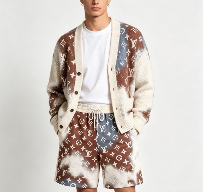 Louis Vuitton Monogram Tie-Dye Shorts Brown Multi