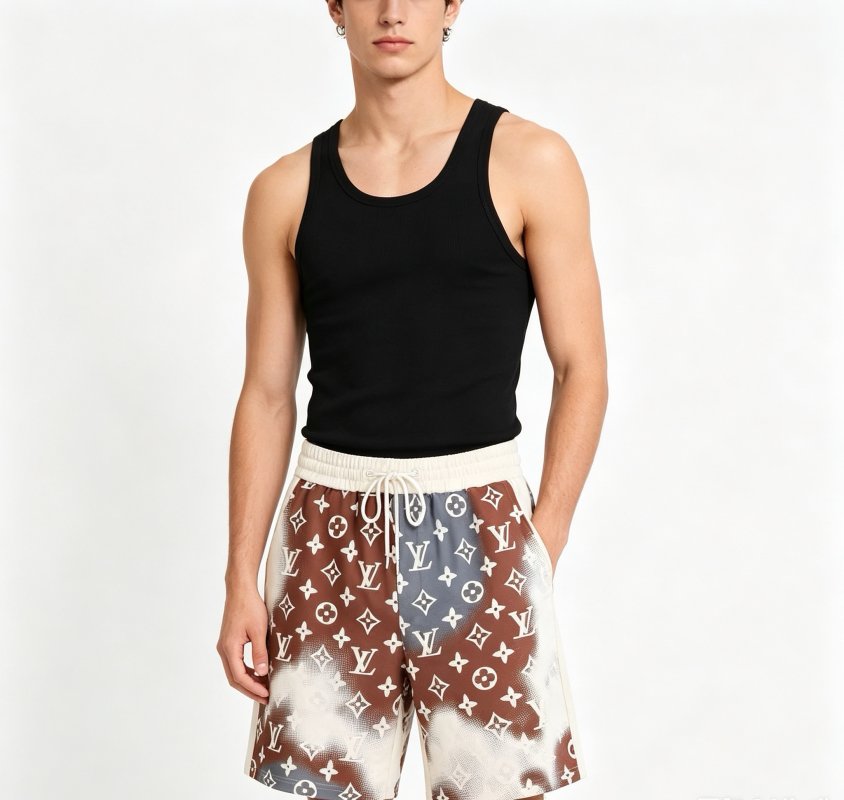 Louis Vuitton Monogram Tie-Dye Shorts Brown Multi view
