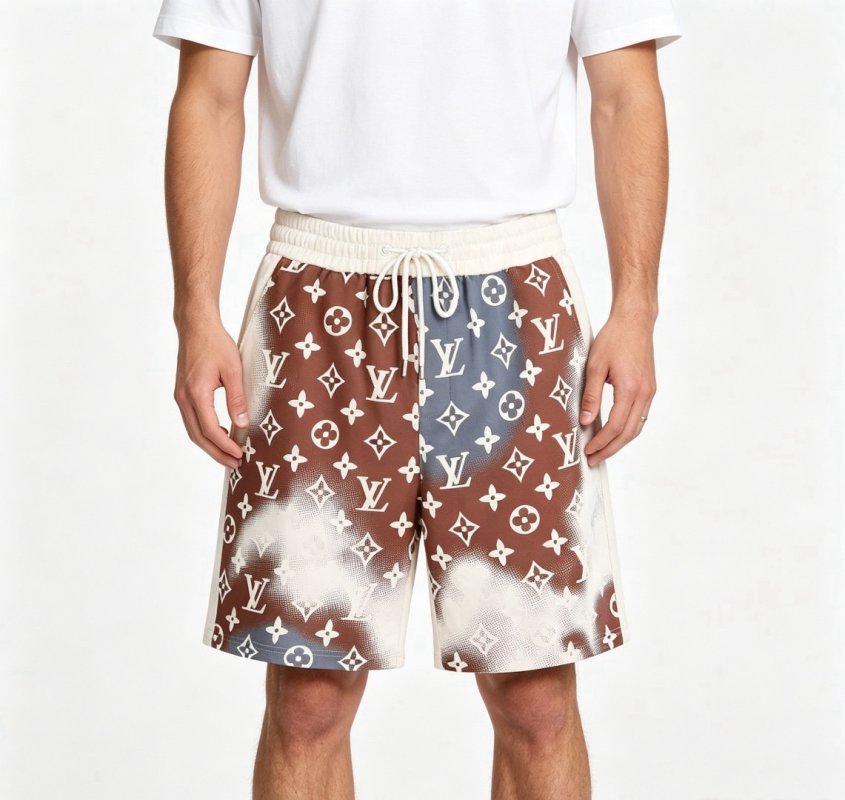 Louis Vuitton Monogram Tie-Dye Shorts Brown Multi view
