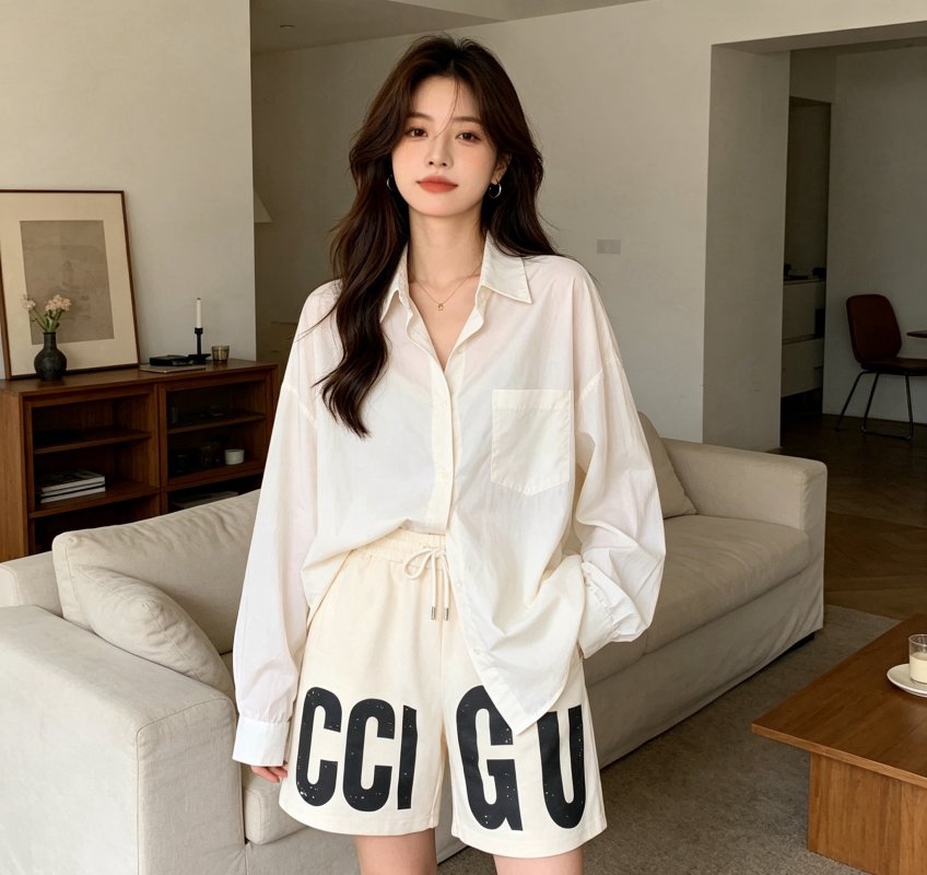 Gucci Logo Cream Shorts view