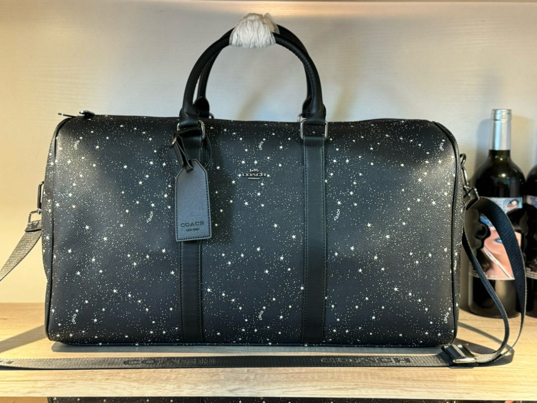 Coach Black Star Print Travel Duffel Bag