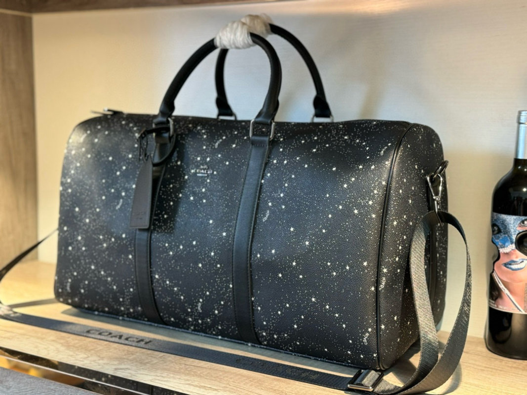 Coach Black Star Print Travel Duffel Bag view