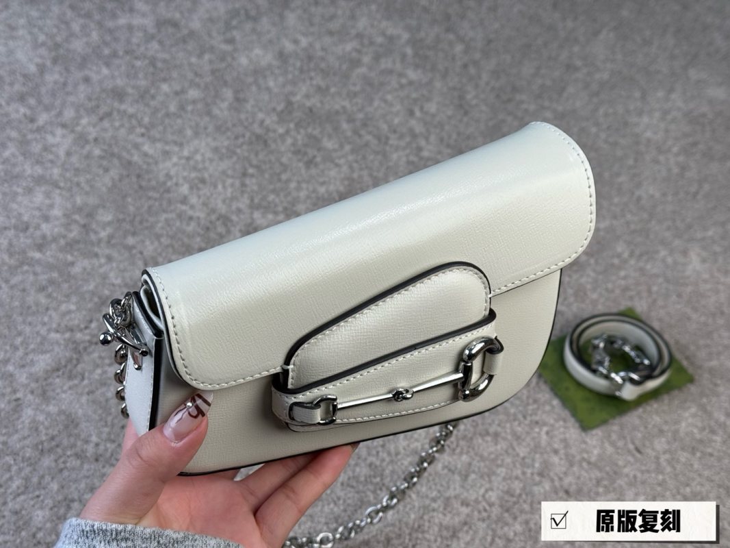 Gucci 1955 Horsebit White Shoulder Bag view