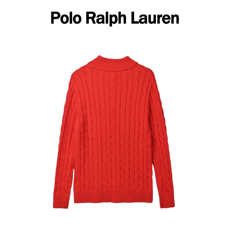 Polo Ralph Lauren Red Half-Zip Cable Knit Sweater view