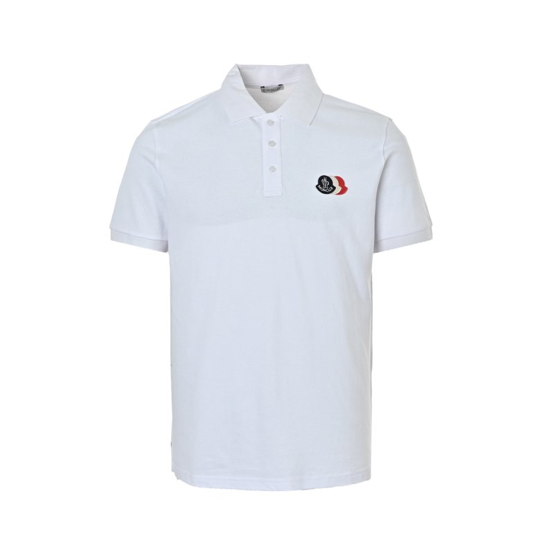 Moncler White Short Sleeve Polo T-Shirt view