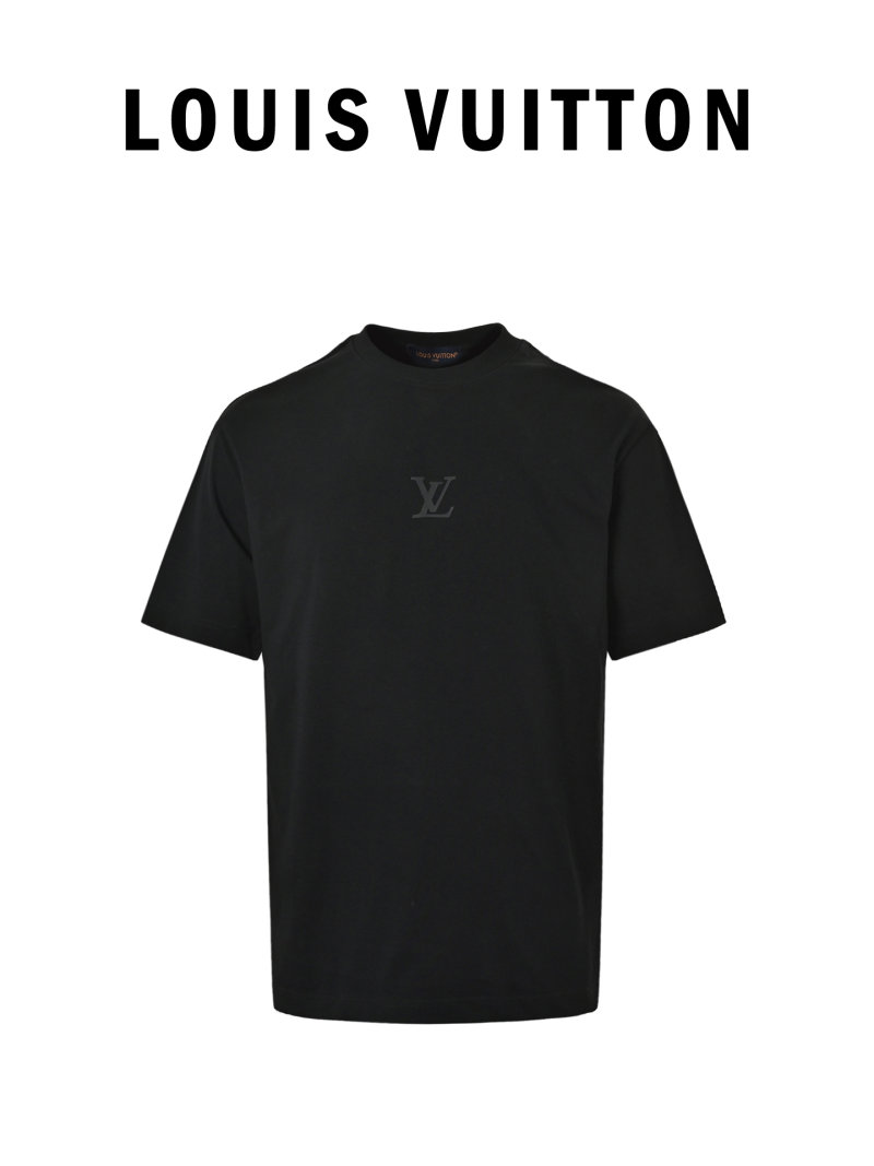 Louis Vuitton Silicone Logo Print Short Sleeve T-Shirt Black