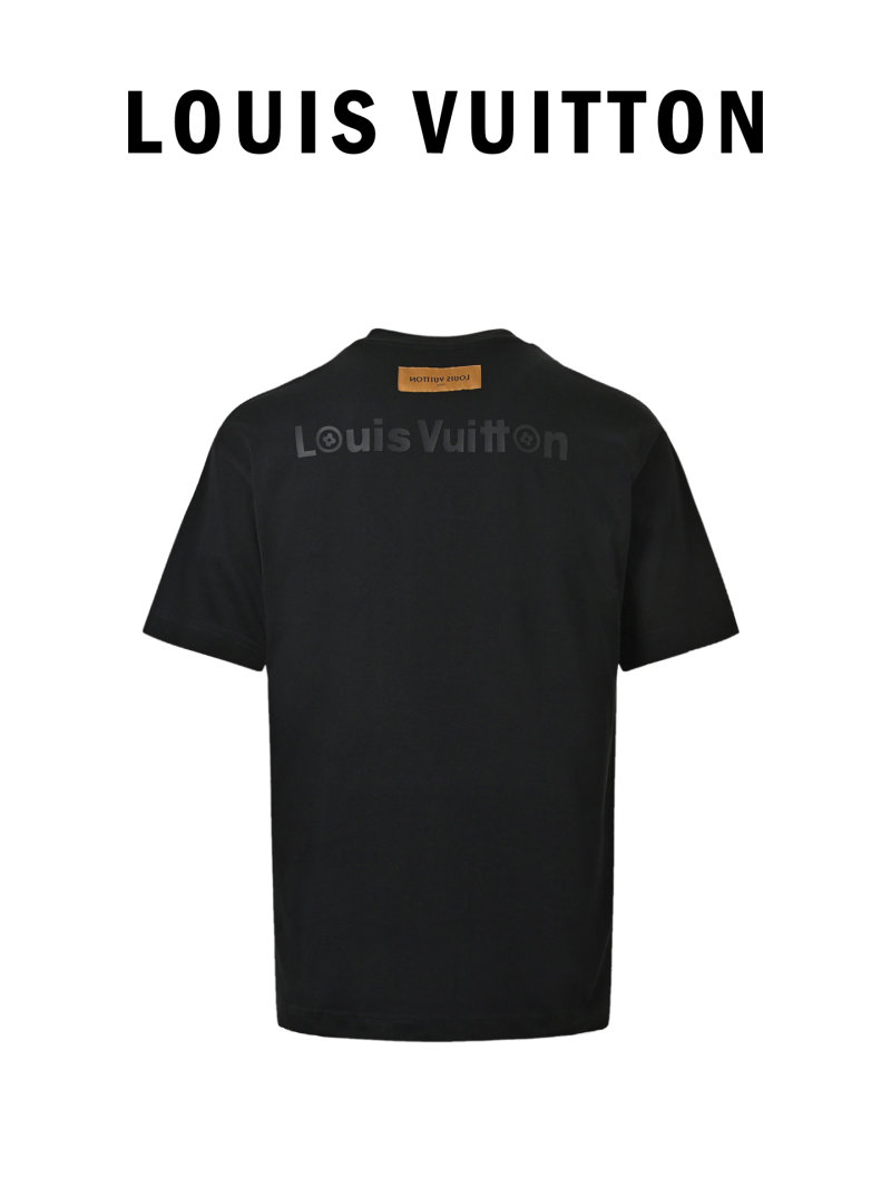 Louis Vuitton Black Logo T-Shirt with Yellow Patch view