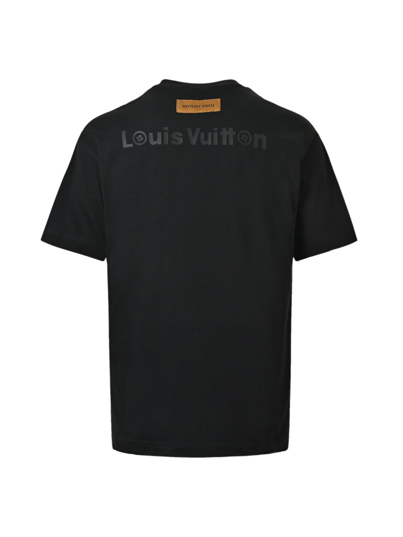 Louis Vuitton Black Logo T-Shirt with Yellow Patch view