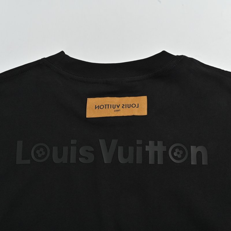 Louis Vuitton Black Logo T-Shirt with Yellow Patch view