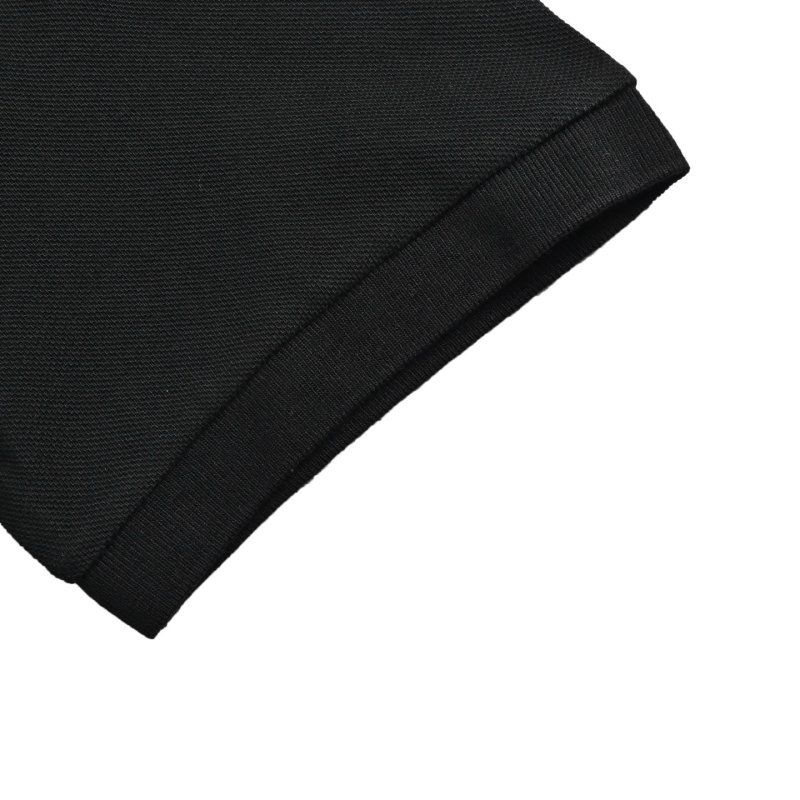Black Short Sleeve Polo T-Shirt with Minimalist Embroidery view