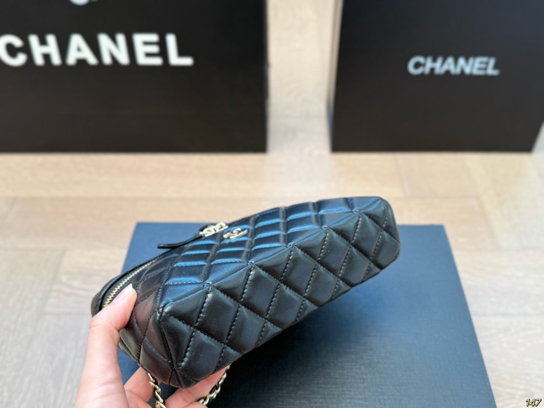 Chanel Quilted Vanity Box Bag Black view
