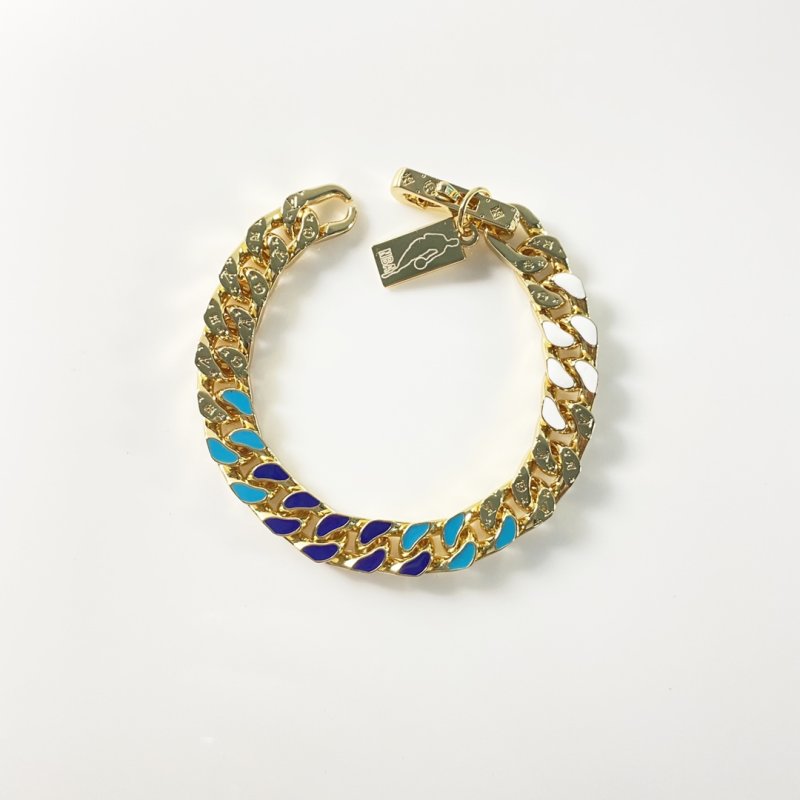 Louis Vuitton NBA Collaboration Gold Chain Bracelet Blue