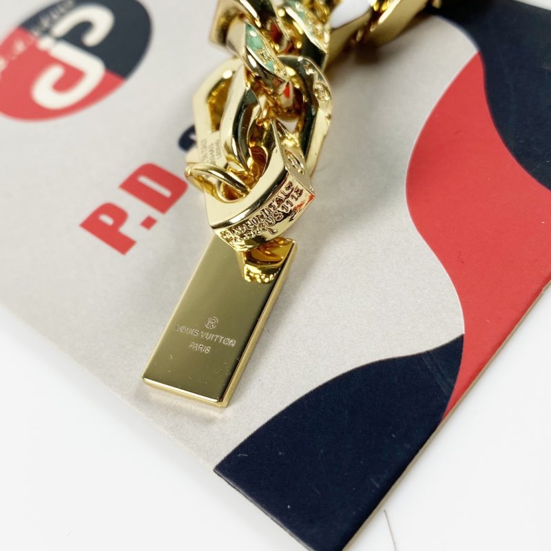 Louis Vuitton NBA Collaboration Gold Chain Bracelet Blue view