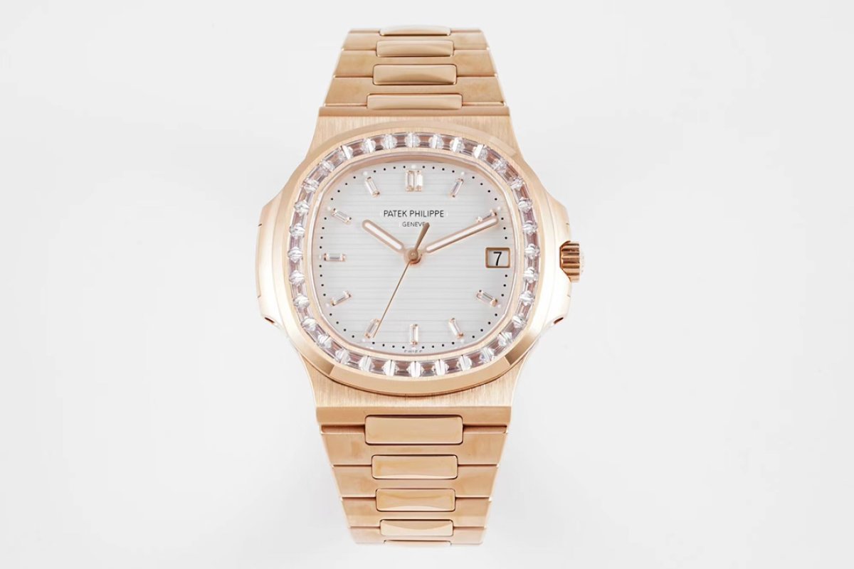 Patek Philippe Nautilus Rose Gold Diamond Bezel Watch