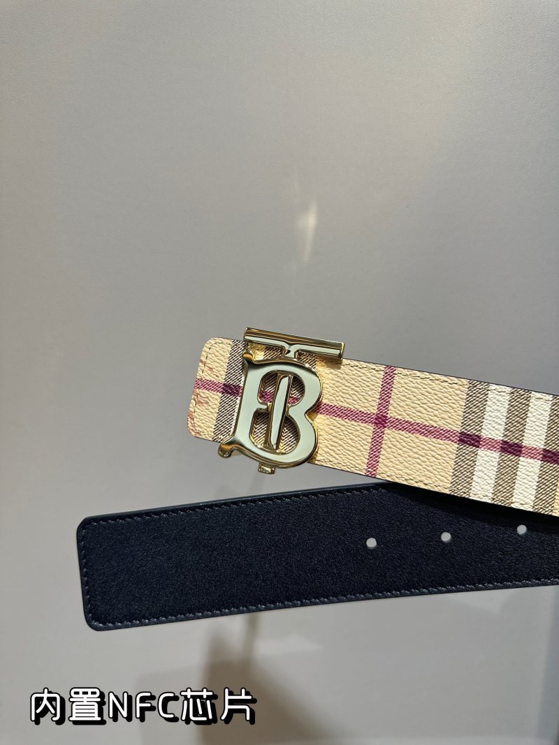 Burberry TB Reversible Belt - Beige Check & Black view