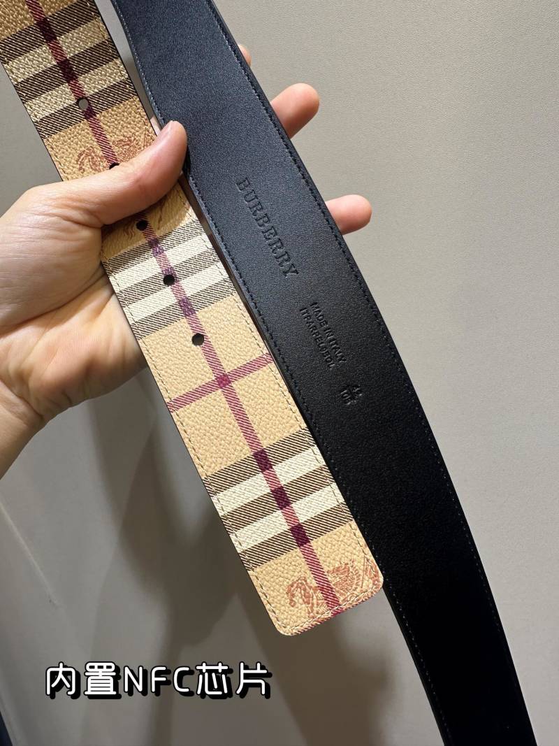Burberry TB Reversible Belt - Beige Check & Black view