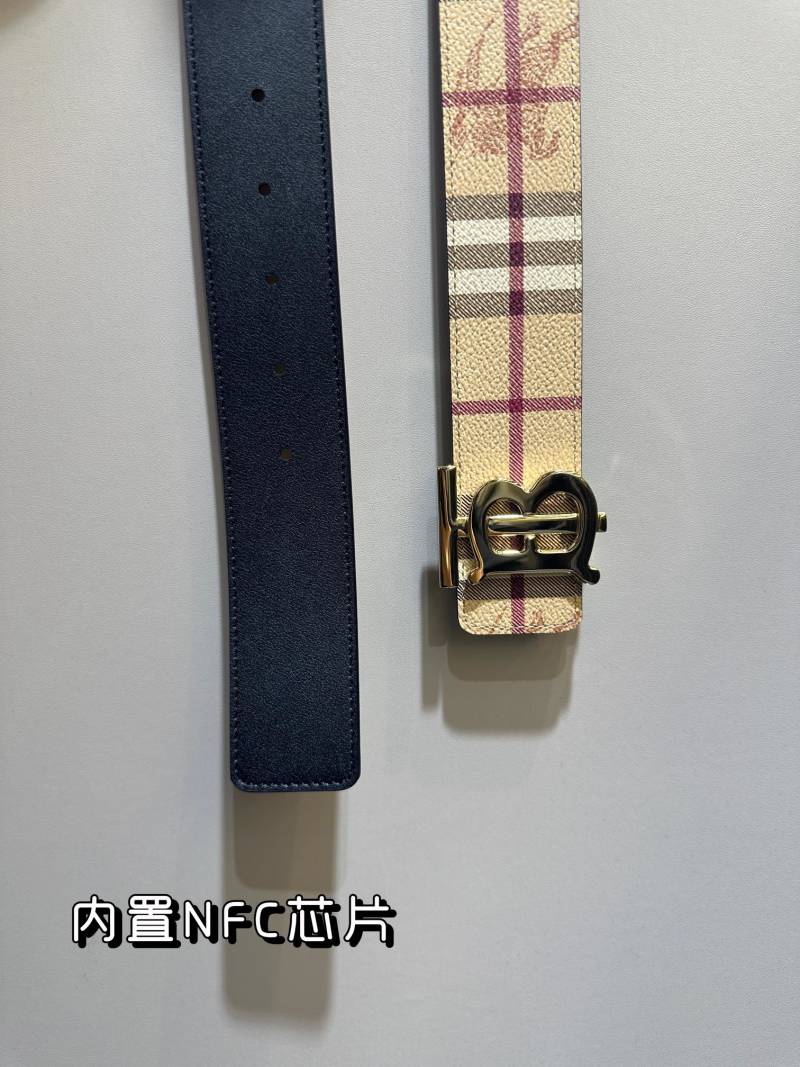 Burberry TB Reversible Belt - Beige Check & Black view