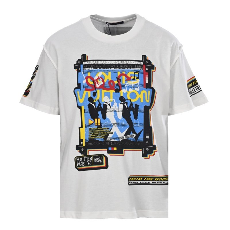 White Graphic Print Short Sleeve T-Shirt with Badge Details view