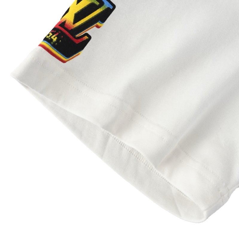 White Graphic Print Short Sleeve T-Shirt with Badge Details view