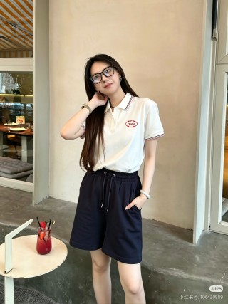 Prada Red Embroidered Logo Polo Shirt - White view 2