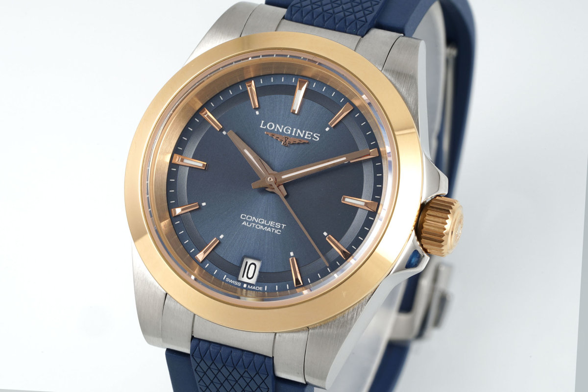 Longines Conquest Automatic 34mm Two-Tone Red Strap view
