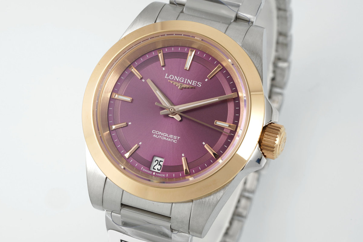 Longines Conquest Automatic 34mm Two-Tone Red Strap view