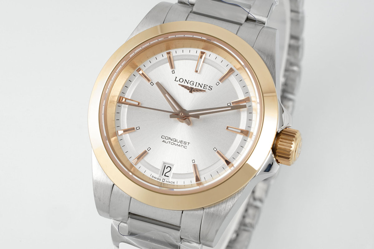 Longines Conquest Automatic 34mm Two-Tone Red Strap view