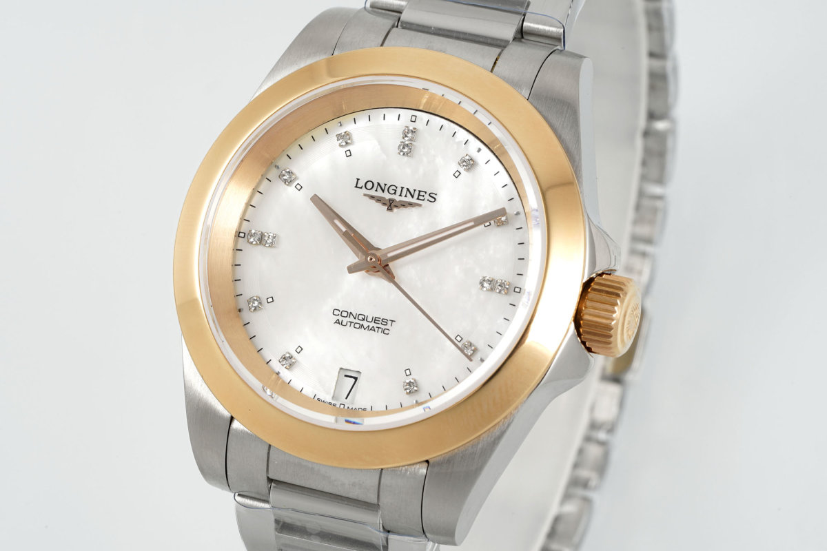 Longines Conquest Automatic 34mm Two-Tone Red Strap view