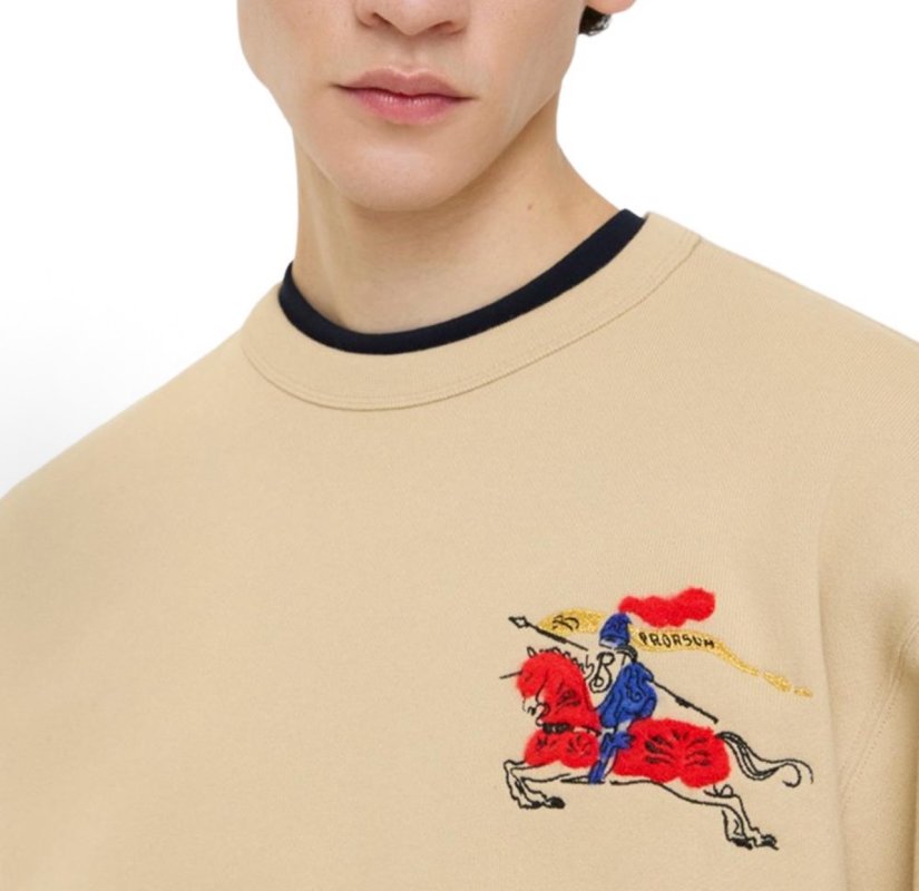 Burberry Equestrian Knight Embroidered Sweatshirt Camel view