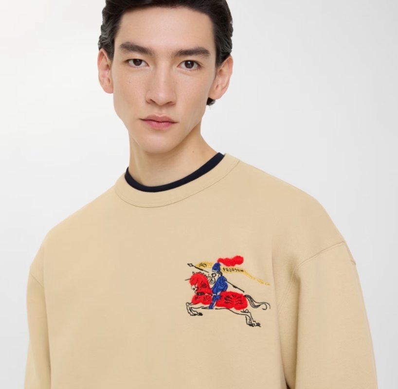 Burberry Equestrian Knight Embroidered Sweatshirt Camel view