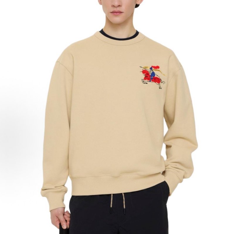 Burberry Equestrian Knight Embroidered Sweatshirt Camel view