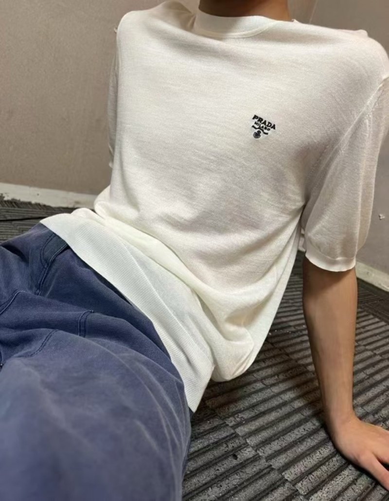 Prada Milano White Logo T-Shirt view