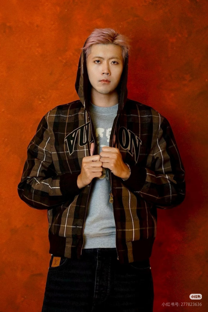 Brown Plaid Zip Hoodie Jacket with Graphic Print view