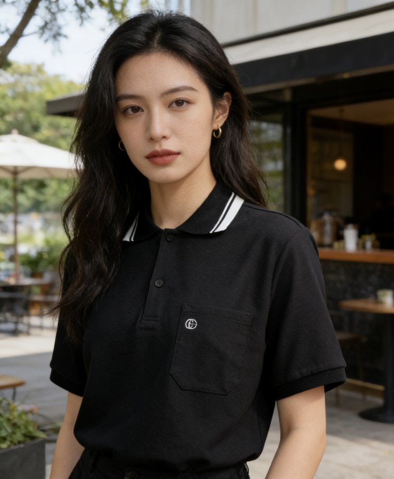 Gucci GG Embroidered Polo Shirt Black