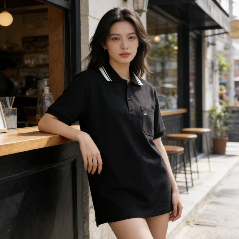 Gucci GG Embroidered Polo Shirt Black view