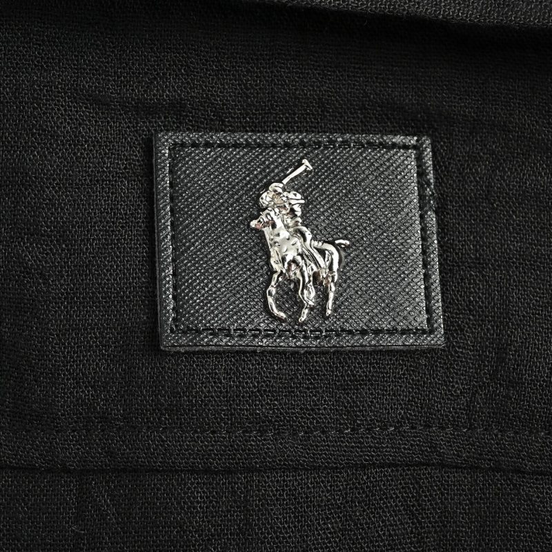 Polo Ralph Lauren Black Linen Button-Up Shirt view