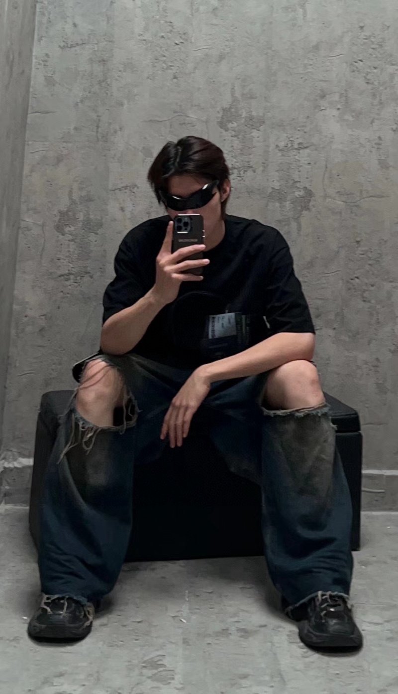 Balenciaga Passport Graphic Black T-Shirt view