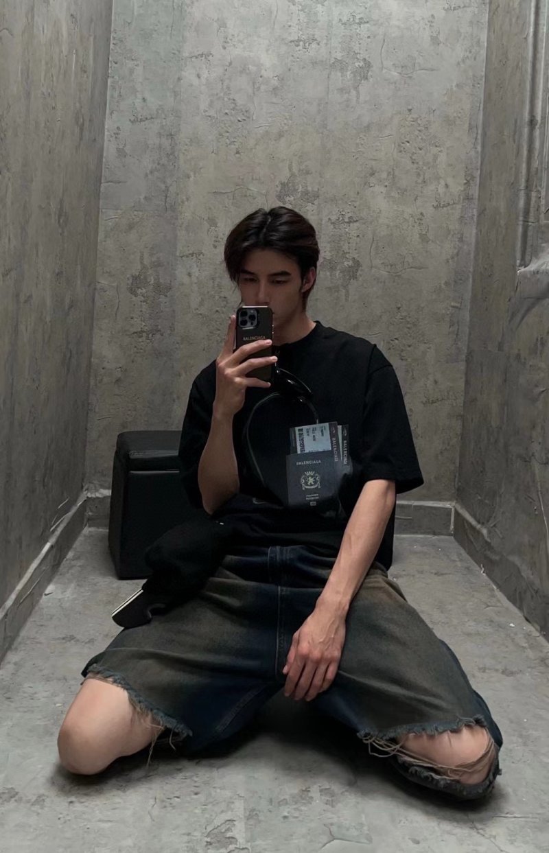 Balenciaga Passport Graphic Black T-Shirt view