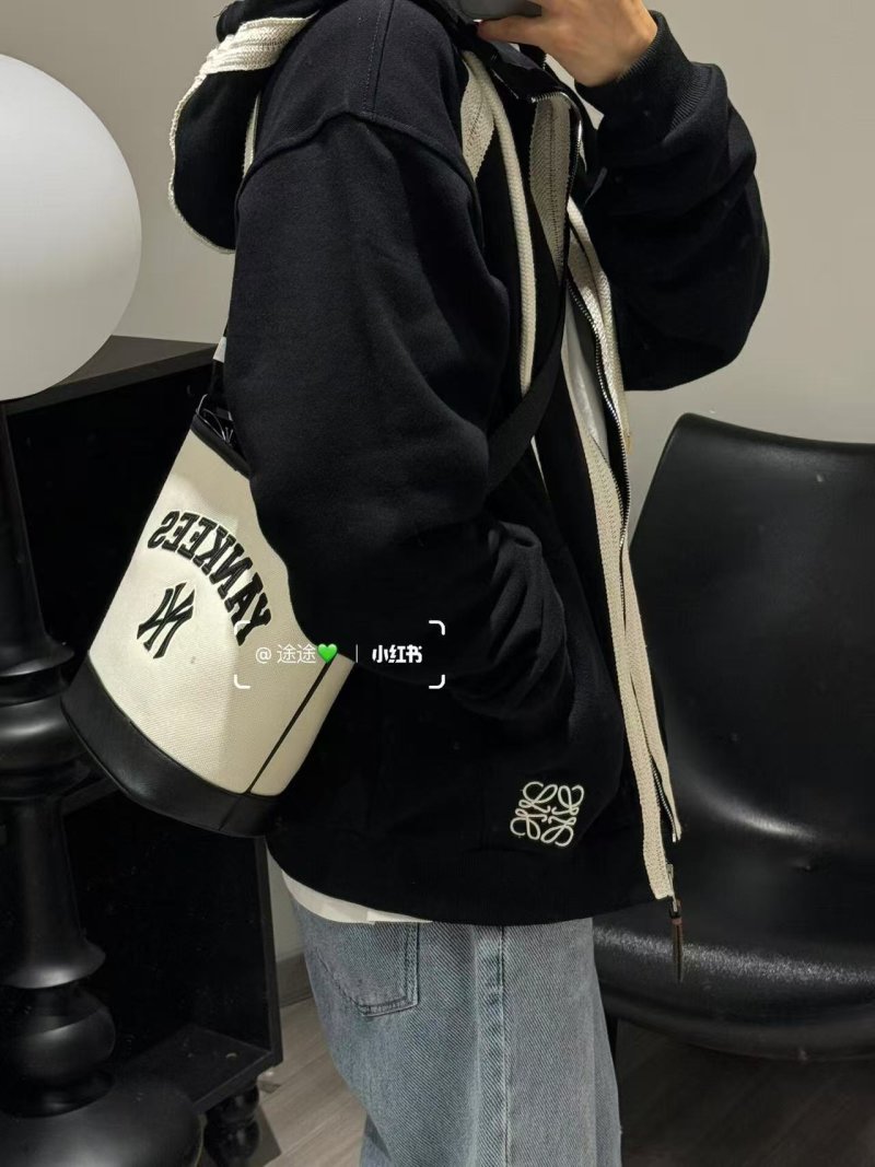 Loewe Black Wool Zip Hoodie Jacket Cream Lining view