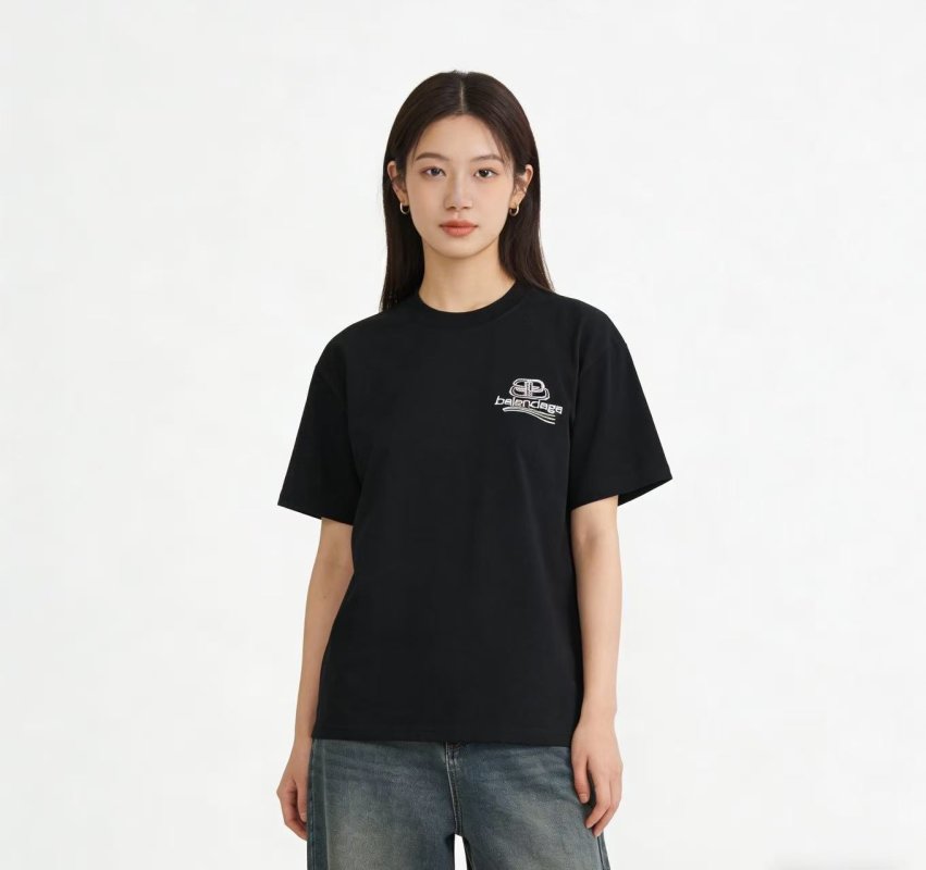 Balenciaga Black Logo Short Sleeve T-Shirt