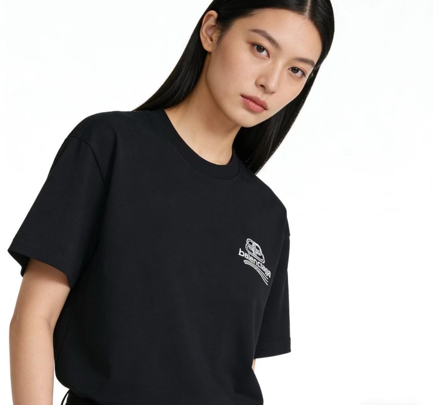Balenciaga Black Logo Short Sleeve T-Shirt view