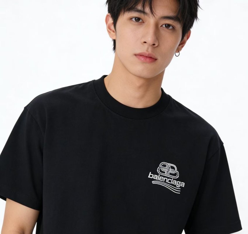 Balenciaga Black Logo Short Sleeve T-Shirt view