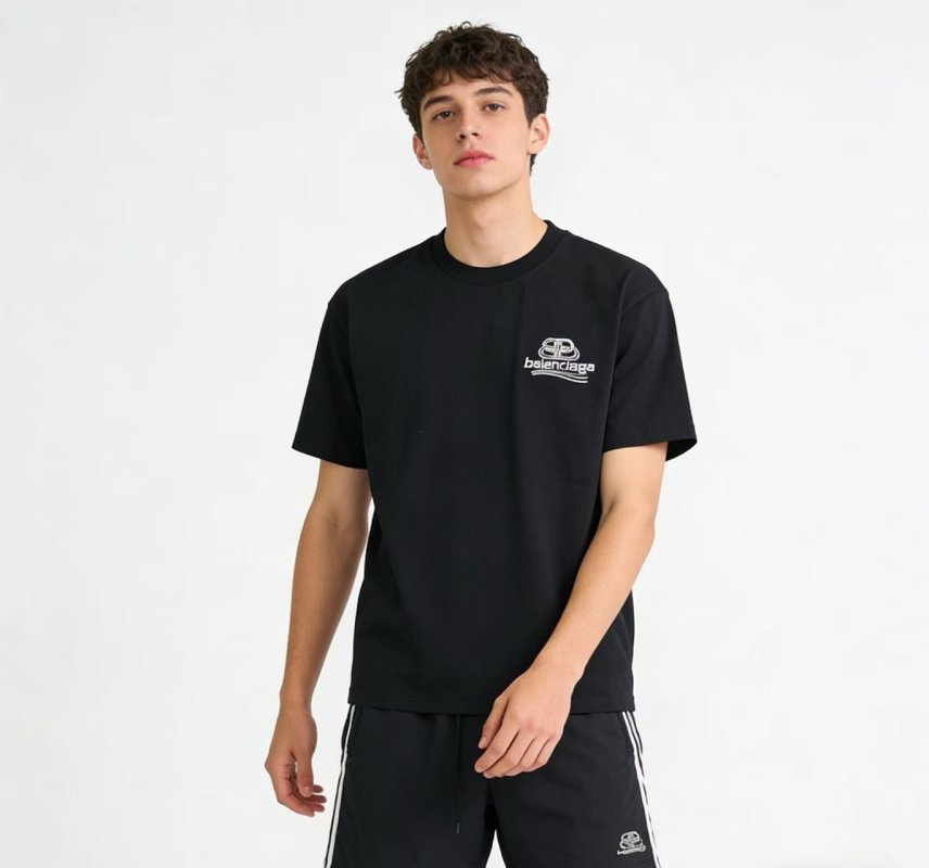 Balenciaga Black Logo Short Sleeve T-Shirt view