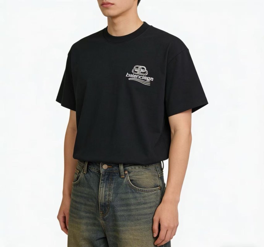 Balenciaga Black Logo Short Sleeve T-Shirt view