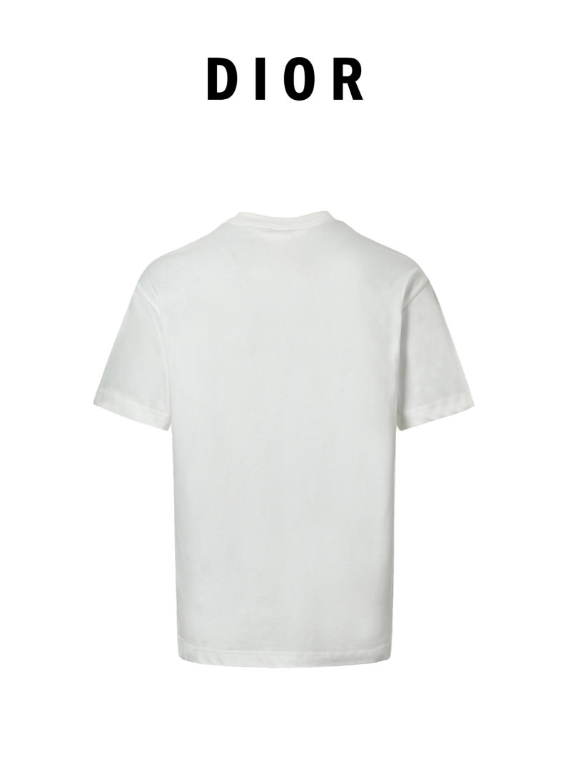 White Crew Neck Short Sleeve T-Shirt with Decorative Chest Graphic view