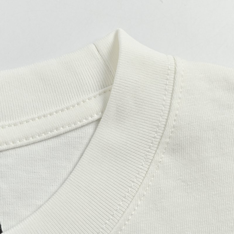 White Crew Neck Short Sleeve T-Shirt with Decorative Chest Graphic view