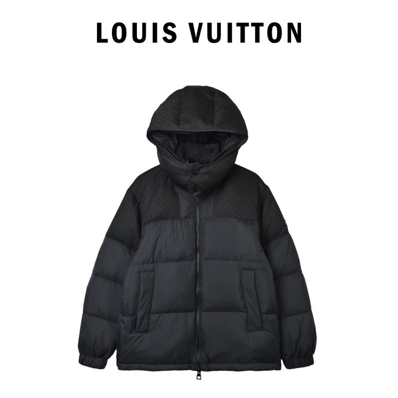 Louis Vuitton Monogram Embossed Black Down Jacket