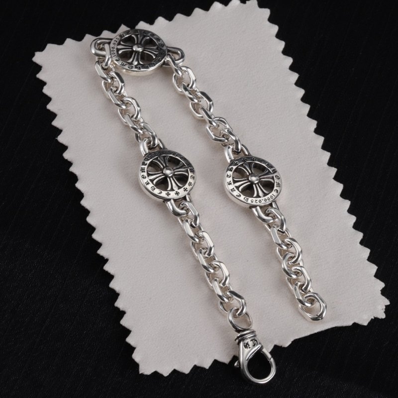 Chrome Hearts Silver Cross Circle Chain Bracelet view