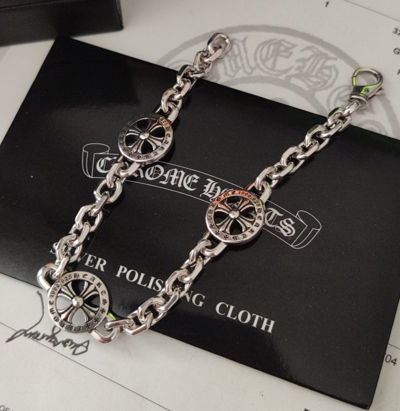 Chrome Hearts Silver Cross Circle Chain Bracelet view